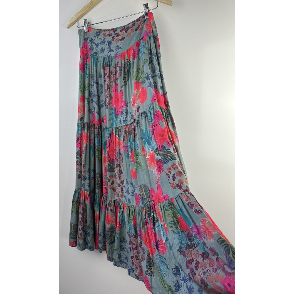 Natural Life Hanna Convertible Maxi Skirt Floral Tropical Smocked Size Medium - Picture 7 of 15